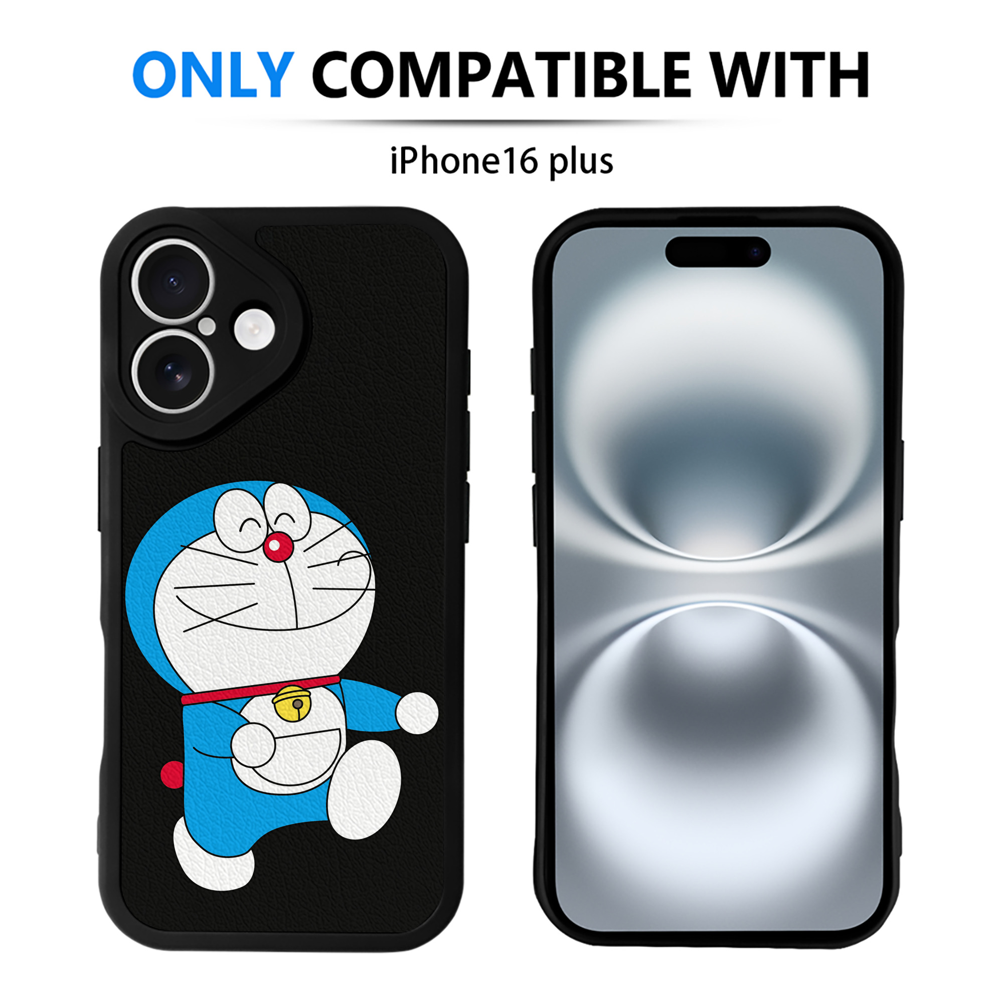 （画像用） ドラえもん Doraemon 【iPhone 16シリーズ対応】シリコンスマホケース（レザー調） 材質：シリコン